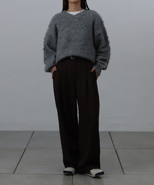 COLONY 2139（コロニートゥーワンスリーナイン）の「モヘアタッチニットプルオーバー（ニット/セーター・レディース・モカ/ネイビー/パープル/グリーン/ブラック/オフホワイト/チャコールグレー/ブルー・FREE）」の12枚目の写真