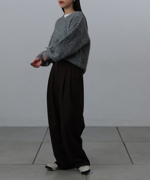 COLONY 2139（コロニートゥーワンスリーナイン）の「モヘアタッチニットプルオーバー（ニット/セーター・レディース・モカ/ネイビー/パープル/グリーン/ブラック/オフホワイト/チャコールグレー/ブルー・FREE）」の13枚目の写真