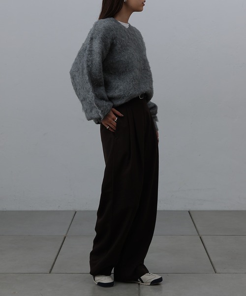 COLONY 2139（コロニートゥーワンスリーナイン）の「モヘアタッチニットプルオーバー（ニット/セーター・レディース・モカ/ネイビー/パープル/グリーン/ブラック/オフホワイト/チャコールグレー/ブルー・FREE）」の14枚目の写真