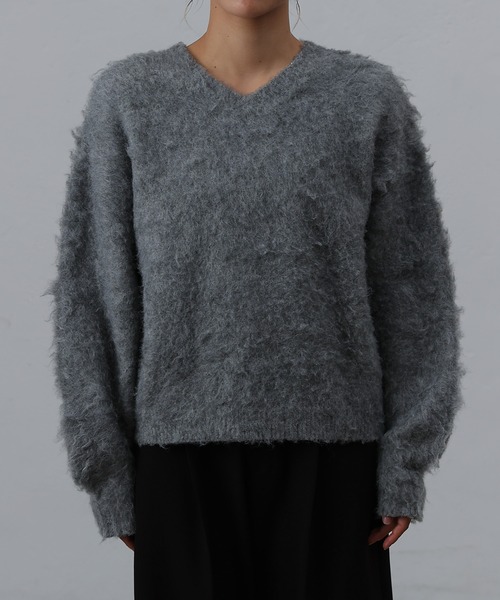 COLONY 2139（コロニートゥーワンスリーナイン）の「モヘアタッチニットプルオーバー（ニット/セーター・レディース・モカ/ネイビー/パープル/グリーン/ブラック/オフホワイト/チャコールグレー/ブルー・FREE）」の22枚目の写真