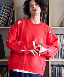 ADAMPATEK/damage layered pullover/ダメージレイヤードプルオーバー