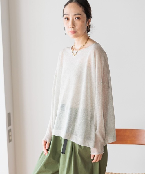 studio CLIP（スタディオクリップ）の「14ゲージコットンシアープルオーバー（ニット/セーター・レディース・ブルー/スモーク/ライトグレー・FREE）」の6枚目の写真