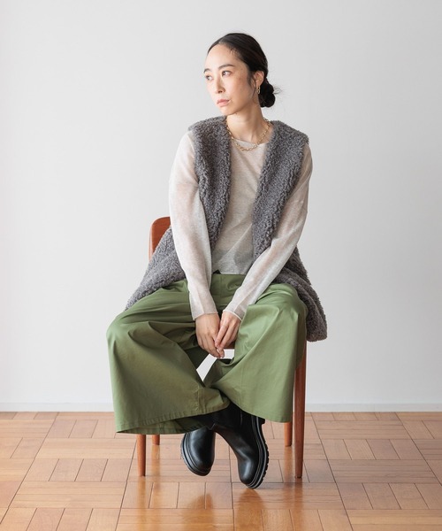 studio CLIP（スタディオクリップ）の「14ゲージコットンシアープルオーバー（ニット/セーター・レディース・ブルー/スモーク/ライトグレー・FREE）」の9枚目の写真