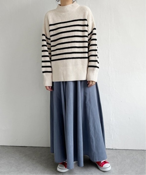 LBC(エルビーシー)の「TNピーチタックギャザースカート(スカート・レディース・チャコールグレー/ブラック/ブルー系その他/その他23・M)」の2枚目の写真