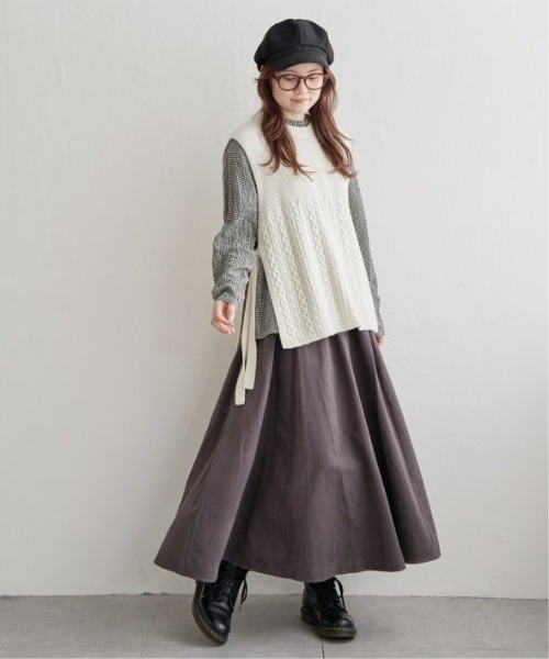 LBC(エルビーシー)の「TNピーチタックギャザースカート(スカート・レディース・チャコールグレー/ブラック/ブルー系その他/その他23・M)」の13枚目の写真