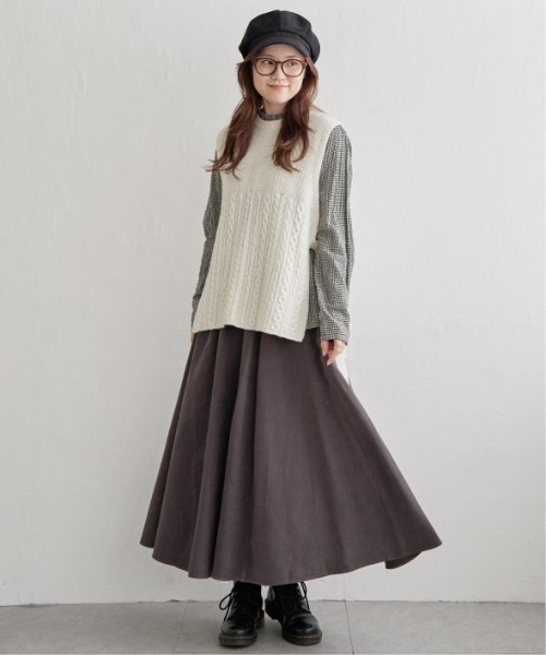 LBC(エルビーシー)の「TNピーチタックギャザースカート(スカート・レディース・チャコールグレー/ブラック/ブルー系その他/その他23・M)」の15枚目の写真