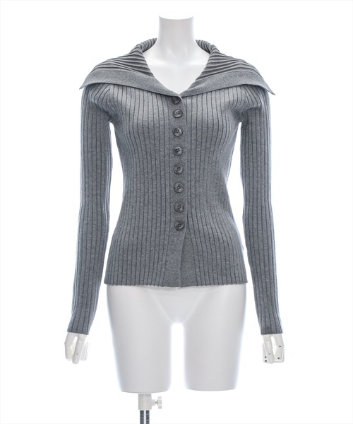 clear（クリア）の「フロントボタン長袖ニットカーディガン [シンプル かわいい 着回し力抜群]≪再入荷≫（カーディガン/ボレロ・レディース・チャコールグレー/アイボリー/ボルドー・F）」の12枚目の写真