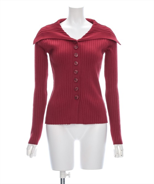 clear（クリア）の「フロントボタン長袖ニットカーディガン [シンプル かわいい 着回し力抜群]≪再入荷≫（カーディガン/ボレロ・レディース・チャコールグレー/アイボリー/ボルドー・F）」の13枚目の写真