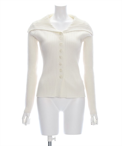 clear（クリア）の「フロントボタン長袖ニットカーディガン [シンプル かわいい 着回し力抜群]≪再入荷≫（カーディガン/ボレロ・レディース・チャコールグレー/アイボリー/ボルドー・F）」の14枚目の写真