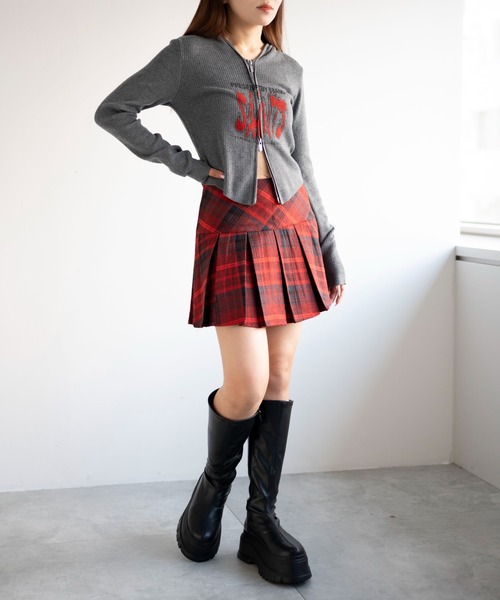 dispark(ディスパーク)の「DISPARK/チェック切替プリーツミニスカパン(スカート・レディース・ブラウン/レッド・FREE)」の12枚目の写真