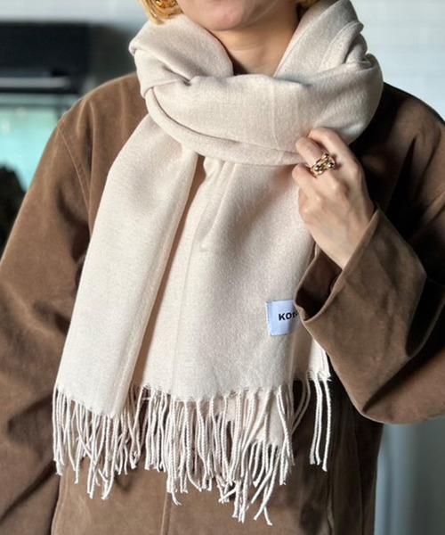 ENCHAR / マフラー/ポリエステル/ベージュ/無地/レディース Kotoe（コトエ）の「【UNISEX】 16色展開 ソフトタッチ カラーマフラー