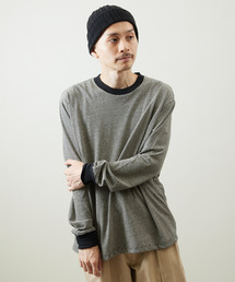 And A（アンドエー）の「And A アンドエー / HEMP BREND L/S SLEEVE CUT & SEWN ヘンプブレンドナローピッチボーダーカットソー ロンT / AA-A24M003（Tシャツ/カットソー）」