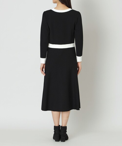 TO BE CHIC(トゥー ビー シック)の「レーヨンポリエステル ニットワンピース(ワンピース・レディース・ベージュ/ブラック・40/42/38)」の7枚目の写真