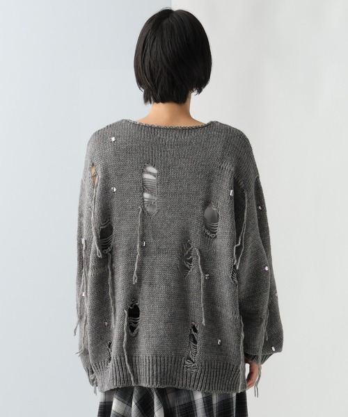 HARE（ハレ）の「【UNDERGROUND MODE】ビジューニットプルオーバー(HARE)（ニット/セーター・メンズ・ブルー/グレー/ブラック・FREE）」の16枚目の写真