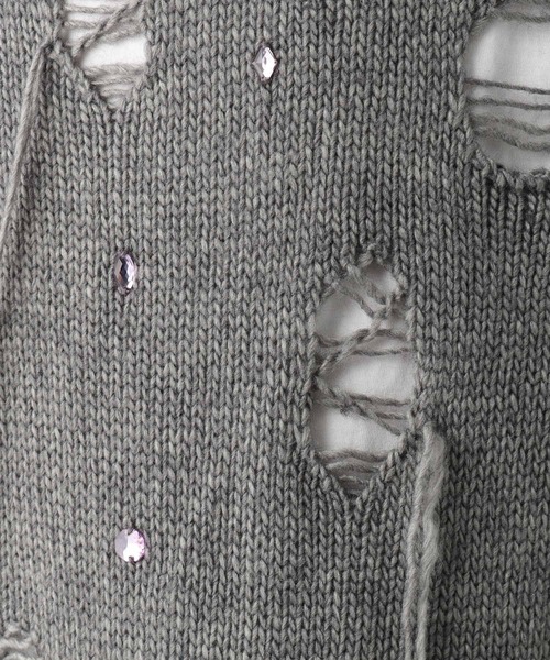 HARE（ハレ）の「【UNDERGROUND MODE】ビジューニットプルオーバー(HARE)（ニット/セーター・メンズ・ブルー/グレー/ブラック・FREE）」の10枚目の写真