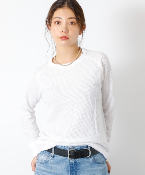 JEMORGAN（ジェーイーモーガン）の「【JEMORGAN / ジェーイーモーガン】ワッフルラグランロンＴ / パック入り / 長袖 Tシャツ / 無地（Tシャツ/カットソー・レディース・ブラック/グレー/ネイビー/ホワイト・フリー）」の2枚目の写真