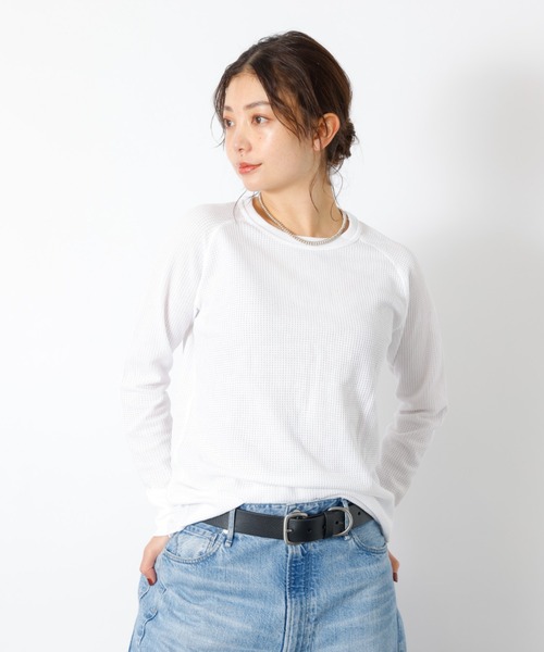 JEMORGAN（ジェーイーモーガン）の「【JEMORGAN / ジェーイーモーガン】ワッフルラグランロンＴ / パック入り / 長袖 Tシャツ / 無地（Tシャツ/カットソー・レディース・ブラック/グレー/ネイビー/ホワイト・フリー）」の5枚目の写真