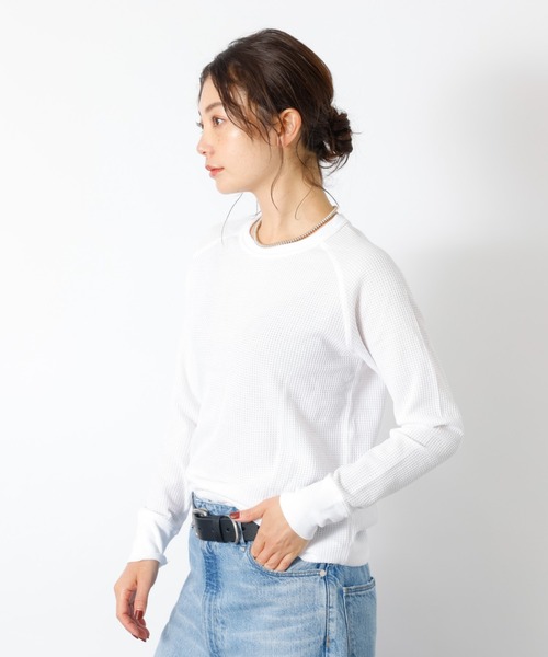 JEMORGAN（ジェーイーモーガン）の「【JEMORGAN / ジェーイーモーガン】ワッフルラグランロンＴ / パック入り / 長袖 Tシャツ / 無地（Tシャツ/カットソー・レディース・ブラック/グレー/ネイビー/ホワイト・フリー）」の6枚目の写真
