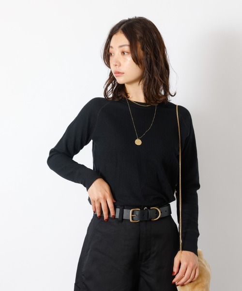 JEMORGAN（ジェーイーモーガン）の「【JEMORGAN / ジェーイーモーガン】ワッフルラグランロンＴ / パック入り / 長袖 Tシャツ / 無地（Tシャツ/カットソー・レディース・ブラック/グレー/ネイビー/ホワイト・フリー）」の9枚目の写真