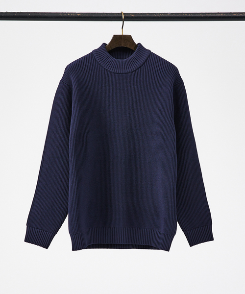 ABAHOUSE GRAY(アバハウスグレイ)の「【定番】畦編み モックネック ニット(ニット/セーター・メンズ・グレー/グレイッシュブルー/ホワイト/グリーン/ネイビー/オレンジ/ベージュ/ブラック・46/48)」の6枚目の写真