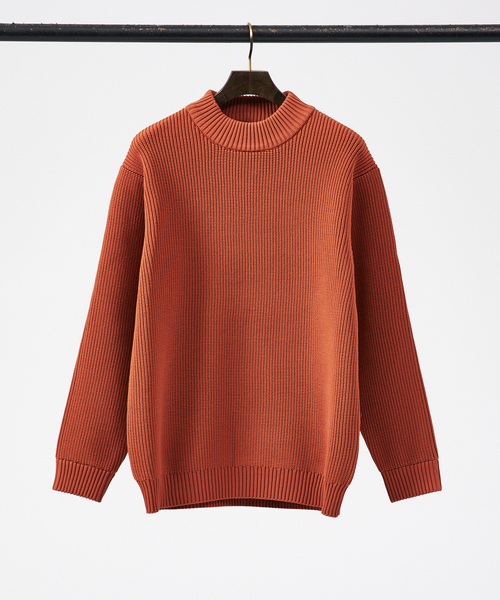 ABAHOUSE GRAY(アバハウスグレイ)の「【定番】畦編み モックネック ニット(ニット/セーター・メンズ・グレー/グレイッシュブルー/ホワイト/グリーン/ネイビー/オレンジ/ベージュ/ブラック・46/48)」の8枚目の写真