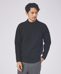 【定番】畦編み モックネック ニット