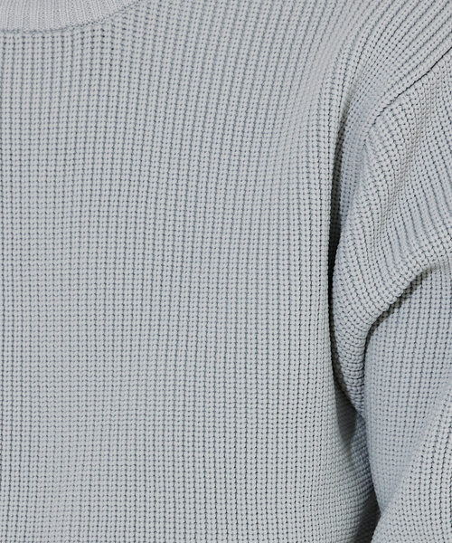 ABAHOUSE GRAY(アバハウスグレイ)の「【定番】畦編み モックネック ニット(ニット/セーター・メンズ・グレー/グレイッシュブルー/ホワイト/グリーン/ネイビー/オレンジ/ベージュ/ブラック・46/48)」の19枚目の写真