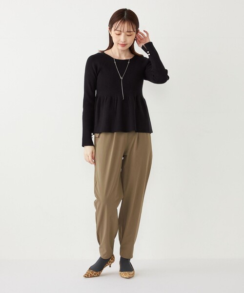 SHIPS Colors(シップス カラーズ)の「SHIPS Colors:〈手洗い可能〉ペプラムニット(ニット/セーター・レディース・グレー/オフホワイト/ブラック・ONE SIZE)」の18枚目の写真