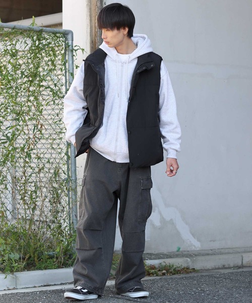 セール】中綿ナイロンダウンベスト メンズ レディース/フェイクダウン