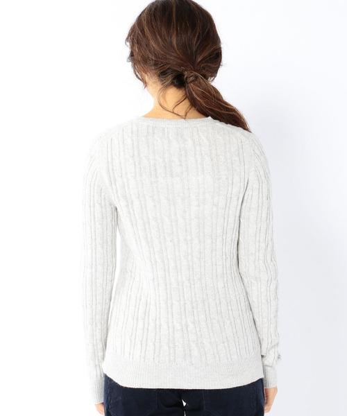 coen（コーエン）の「アンゴラ混ケーブルクルーネックニット（ニット/セーター・レディース・ライトグレー/ベージュ/ライトブルー/ネイビー・LARGE/MEDIUM）」の9枚目の写真