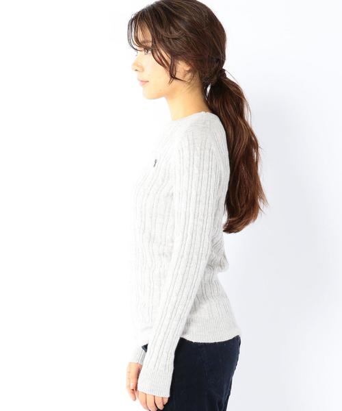 coen（コーエン）の「アンゴラ混ケーブルクルーネックニット（ニット/セーター・レディース・ライトグレー/ベージュ/ライトブルー/ネイビー・LARGE/MEDIUM）」の11枚目の写真