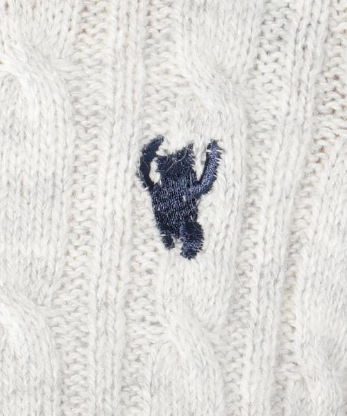 coen（コーエン）の「アンゴラ混ケーブルクルーネックニット（ニット/セーター・レディース・ライトグレー/ベージュ/ライトブルー/ネイビー・LARGE/MEDIUM）」の5枚目の写真