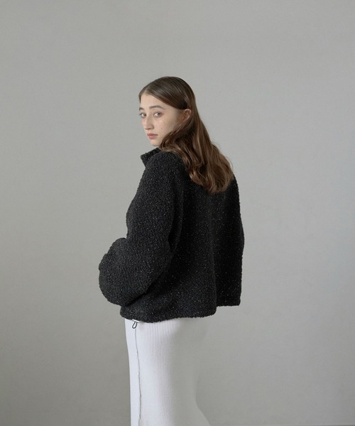 MINERTE（ミネルテ）の「【MINERTE】glitter boa half zip pullover / ラメリングボアハーフジッププルオーバー（ブルゾン・レディース・アイボリー/ブラック/ライトベージュ・FREE）」の17枚目の写真