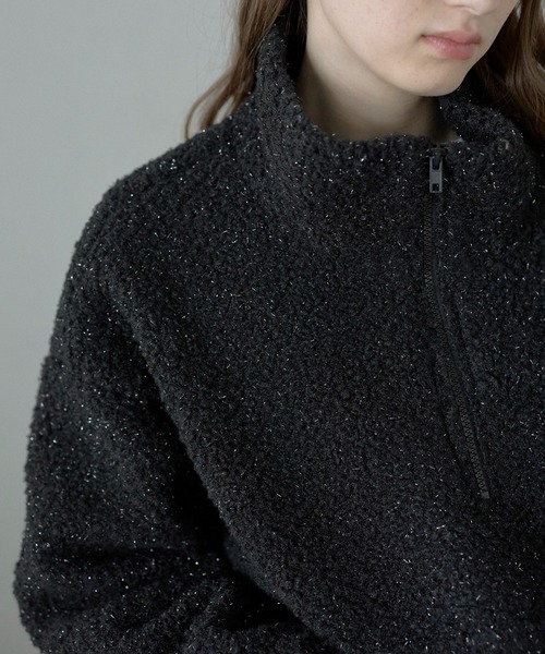 Cornier - ハーフジッププルオーバー CODDERR】配色 ロゴ刺繍フリースアノラックハーフジッププル