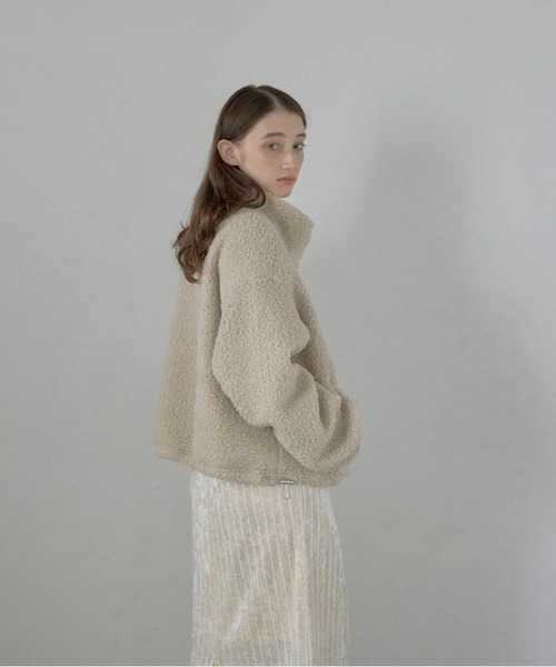 MINERTE】glitter boa half zip pullover / ラメリングボア