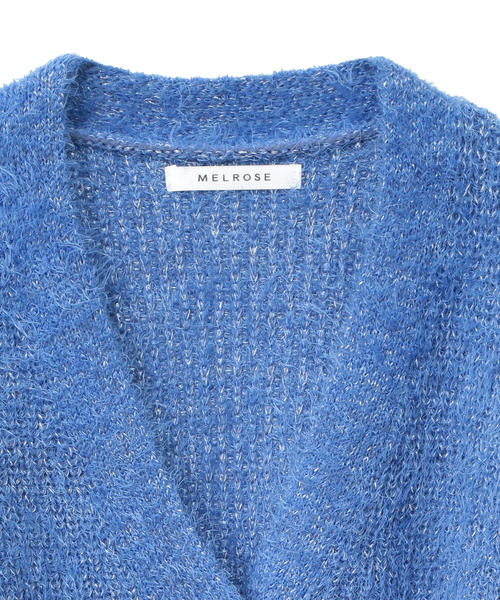 SOFFITTO(ソフィット)の「ラメ混シャギーニットカーディガン(取り扱い店舗限定)(カーディガン/ボレロ・レディース・オフホワイト/ブルー/グレイッシュベージュ/ブラック・FREE)」の6枚目の写真