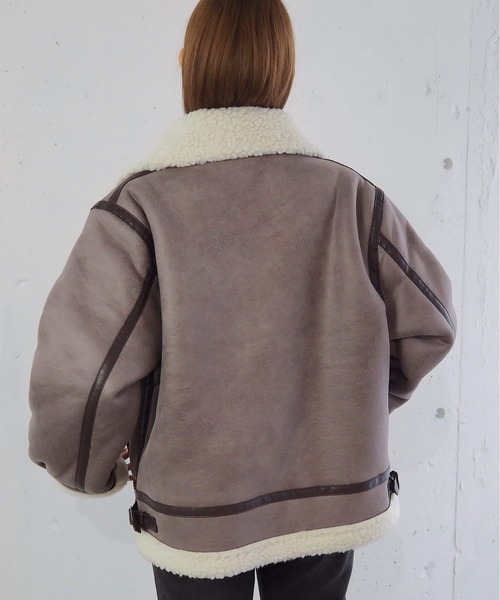 tiptop（ティップトップ）の「フェイクムートンボアブルゾン（ムートンコート・レディース・ブラウン/チャコールグレー/ブラック/アイボリー・FREE）」の22枚目の写真