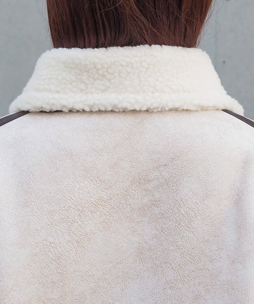 tiptop（ティップトップ）の「フェイクムートンボアブルゾン（ムートンコート・レディース・ブラウン/チャコールグレー/ブラック/アイボリー・FREE）」の9枚目の写真