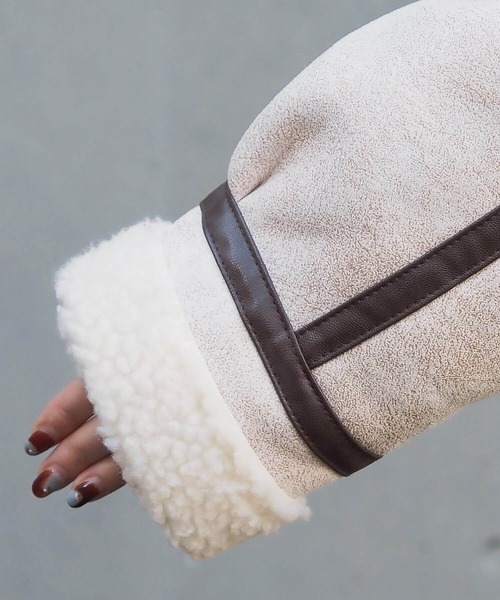 tiptop（ティップトップ）の「フェイクムートンボアブルゾン（ムートンコート・レディース・ブラウン/チャコールグレー/ブラック/アイボリー・FREE）」の12枚目の写真