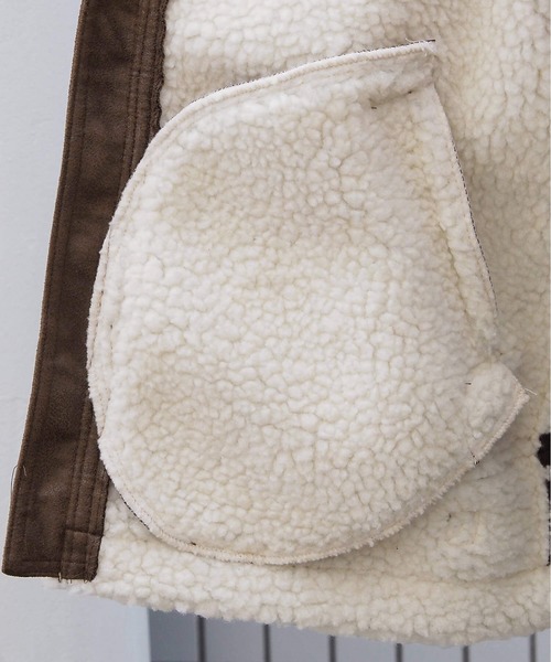 tiptop（ティップトップ）の「フェイクムートンボアブルゾン（ムートンコート・レディース・ブラウン/チャコールグレー/ブラック/アイボリー・FREE）」の6枚目の写真