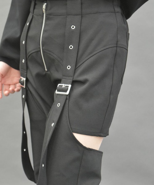 axes femme POETIQUE（アクシーズファムポエティック）の「ベルトデザインセパレートパンツ（その他パンツ・レディース・ブラック/チャコール・MEDIUM）」の6枚目の写真