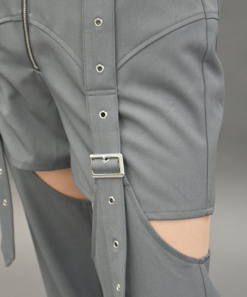 axes femme POETIQUE（アクシーズファムポエティック）の「ベルトデザインセパレートパンツ（その他パンツ・レディース・ブラック/チャコール・MEDIUM）」の11枚目の写真