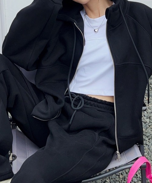 【セール】カジュアル裏起毛フルジップパーカー（パーカー）｜aimoha（アイモハ）