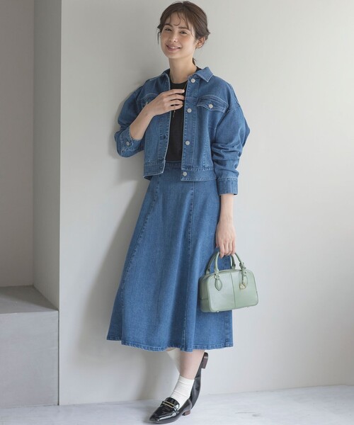 組曲（クミキョク）の「ライトデニム フレアスカート（デニムスカート・レディース・ダルブルー系・2/1/3）」の22枚目の写真