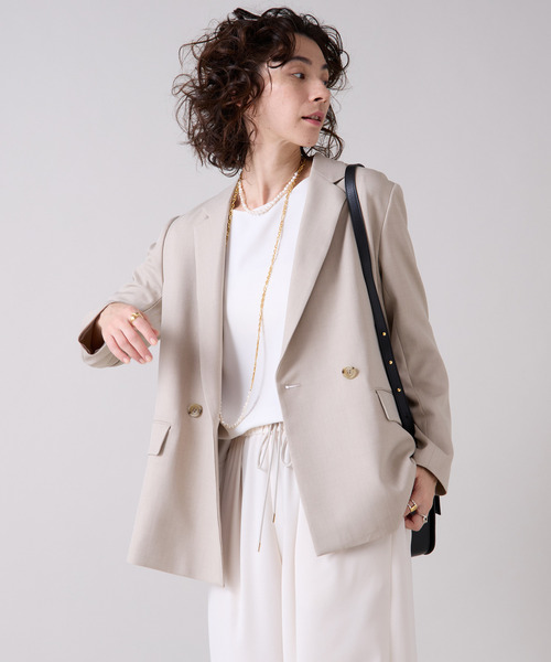 Liesse(リエス)の「テーラードジャケット(その他アウター・レディース・ブラック/グレイッシュベージュ・FREE)」の4枚目の写真