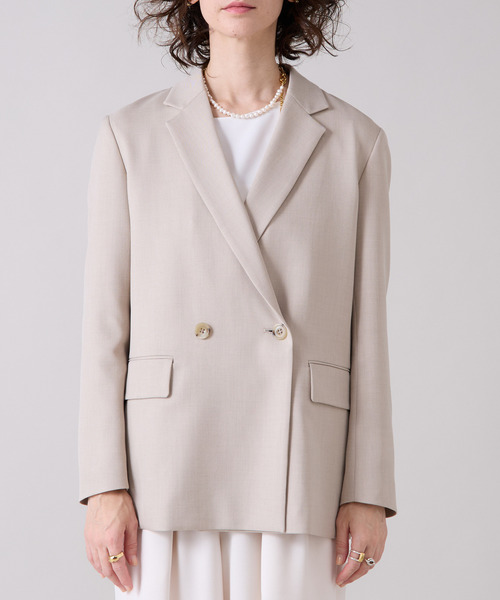 Liesse(リエス)の「テーラードジャケット(その他アウター・レディース・ブラック/グレイッシュベージュ・FREE)」の6枚目の写真