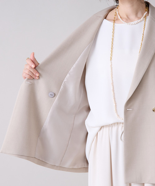 Liesse(リエス)の「テーラードジャケット(その他アウター・レディース・ブラック/グレイッシュベージュ・FREE)」の9枚目の写真