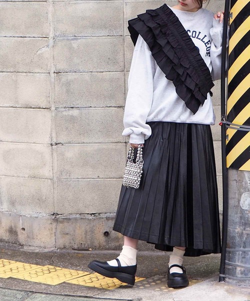 minia（ミニア）の「ぽっくりストラップローファー（ローファー・レディース・ブラック/ブラック系1/アイボリー・S/M/L/LL）」の11枚目の写真
