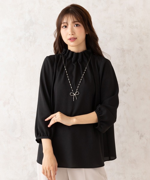 Rose Tiara（ローズティアラ）の「タックブラウス（シャツ/ブラウス・レディース・ピンク/ブラック/オフホワイト・42/38/46）」の14枚目の写真