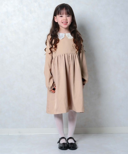 セレモニーワンピース　130size 110-130]【セレモニースタイル】フラワー刺繍ワンピース